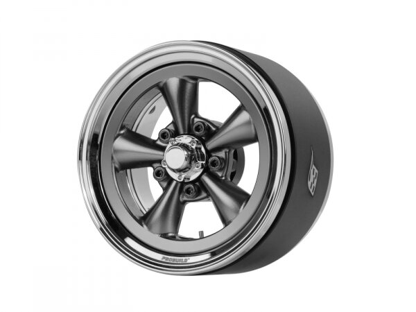 BoomRacing ProBuild 1.9 Spin Force Classic Adjustable Offset Aluminum Beadlock Wheels (2) Chrome/Gun Metal BRPB104CRGM