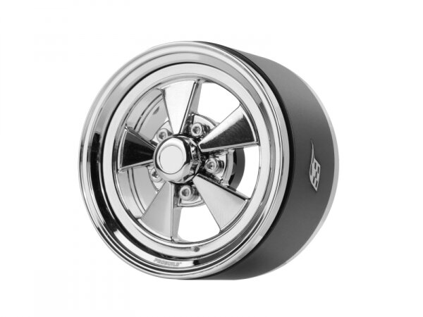 BoomRacing ProBuild 1.9 Street Mag Classic Adjustable Offset Aluminum Beadlock Wheels (2) Chrome BRPB106CRCR