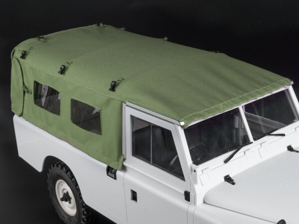 BoomRacing KUDU Full Canvas Soft Top with Side Windows (Green) for Series Land Rover 109 for BRX02 109 BRX02415AG