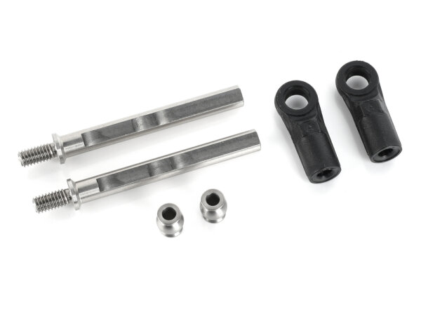 BoomRacing 42mm Stainless Steel Adjustable Rear Lower Link Spline Shaft for BRX01 AWB Standard Rails 265-285mm / 10.4"-11.2" (2)