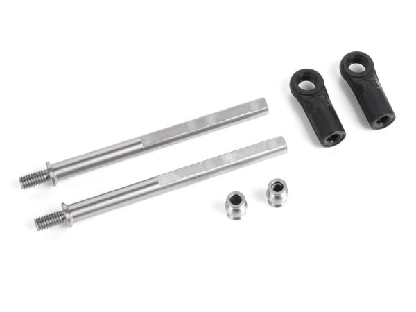 BoomRacing 62mm Stainless Steel Adjustable Rear Lower Link Spline Shaft for BRX01 AWB XL Rails 285-305mm / 11.2"-12.0" (2) for B