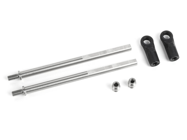 BoomRacing 82mm Stainless Steel Adjustable Rear Lower Link Spline Shaft for BRX01 AWB 2XL Rails 305-325mm / 12.0"-12.8" (2) for