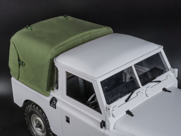 BoomRacing KUDU 3/4 Canvas Soft Top for Series Land Rover 88 Green for BRX02 88 BRX02417AG
