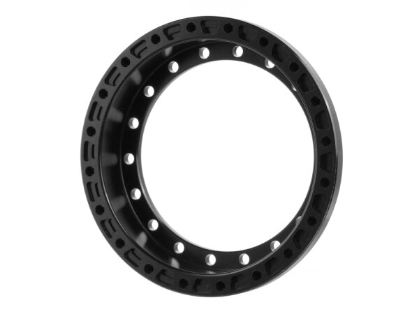 BoomRacing ProBuild 1.9" Alum 7.5mm Notched Wheel Barrel (1) Black BRPROB-22BK