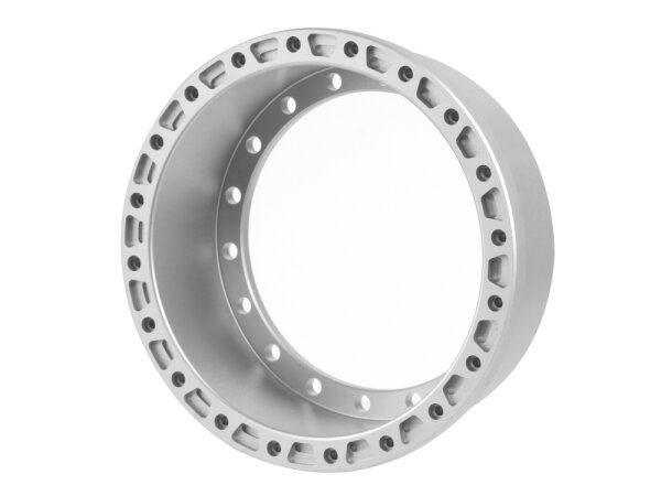 BoomRacing ProBuild 1.9" Alum 15mm Notched Wheel Barrel (1) Flat Silver BRPROB-23FS