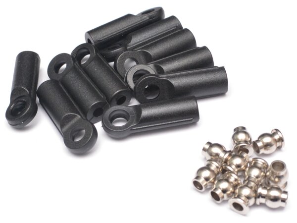 Team Raffee & Co M4 Nylon Rod Ends (Straight) 21.8MM w/ Steel Pivot Ball (5.8x3x7.4mm) (10) BRQ90337