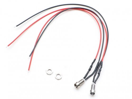 Team Raffee & Co 3mm 6-12V LED Unit Set  with Holders 6.5x7mm Wire Length 20 cm (2 Red LEDS) TRC/302565R