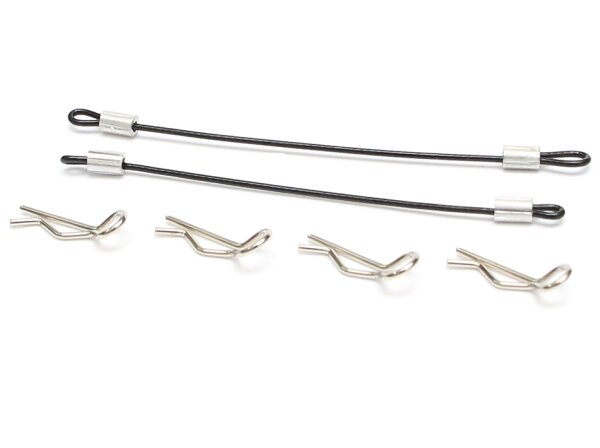 Team Raffee & Co 1/10 Car Body Clip with 80mm Cable (4) Black TRC/HY00006BK