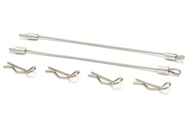Team Raffee & Co 1/10 Car Body Clip with 80mm Cable (4) Gun Metal TRC/HY00006GM