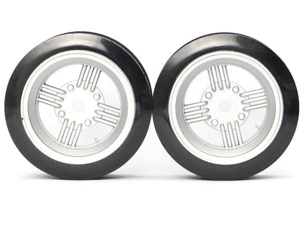 Team Raffee & Co Classic Fake Tire Wall Wheel Set (2Pcs) Silver For 1/10 RC Car (3mm Offset) BRTR-5033S.3