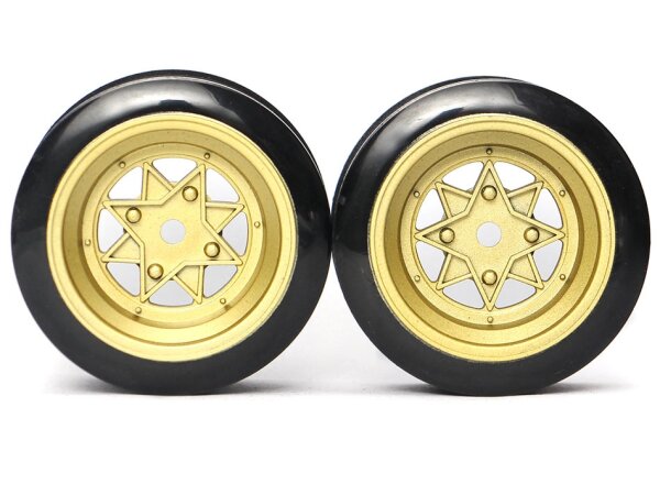 Team Raffee & Co Classic Fake Tire Wall Wheel Set (2Pcs) Gold For 1/10 RC Car (3mm Offset) BRTR-5035G.3