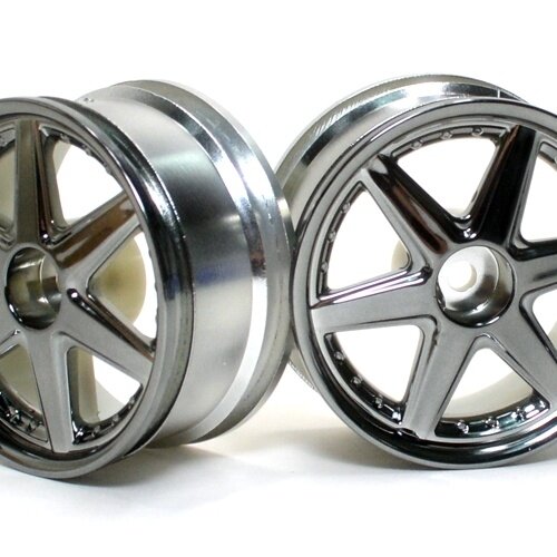 Team Raffee & Co 6-Spoke Wheel Set (2Pcs) Gun Metal For 1/10 RC Car (3mm Offset) BRTR-5063.3