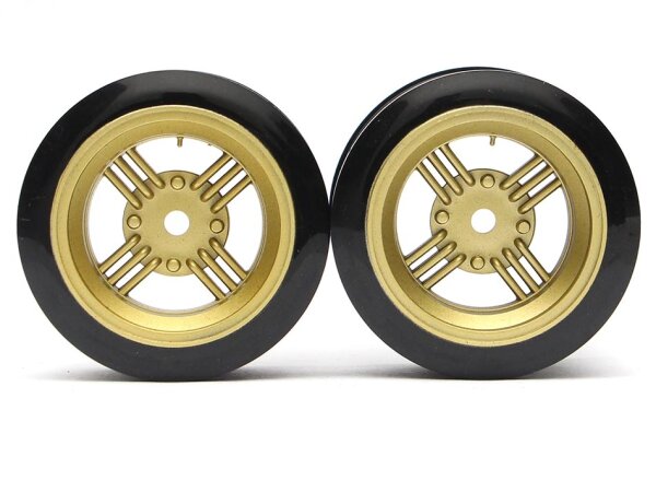 Team Raffee & Co Classic Fake Tire Wall Wheel Set (2Pcs) Gold For 1/10 RC Car (3mm Offset) BRTR-5033G.3