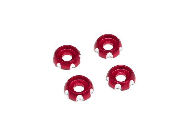 Team Raffee & Co Aluminum Flat Head Washers Screw Cups Red TRC/HY00322R