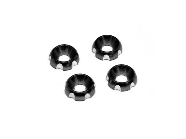 Team Raffee & Co Aluminum Round Washers Screw Cups Black TRC/HY00323BK