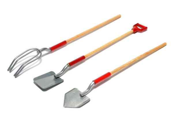 Team Raffee & Co RC Scale Accessories - Shovel & Straw Fork 3 Pieces Set BRSCAC013