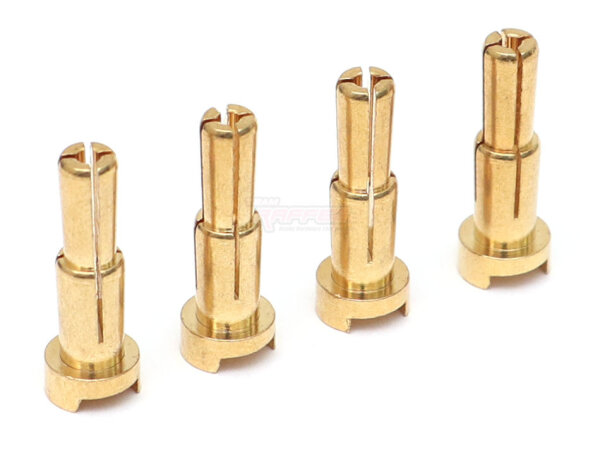 Team Raffee & Co 4/5mm male Bullet Plug Common Fit for 4mm and 5mm Female Gold Bullet Connector (4) Gold WRA0305