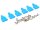 Team Raffee & Co RC Body Clip With Rubber Tab (6) Blue TRC/HY00148B