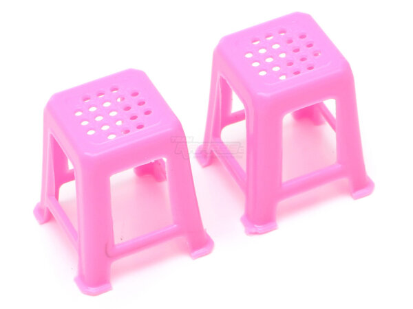 Team Raffee & Co Scale Accessories - Stool (2) Pink BRSCAC307PK