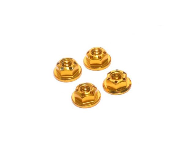 Team Raffee & Co Realistic Aluminum Serrated Wheel Locknut (4 pcs) Gold for Miscellaneous  All BRHY00419GD