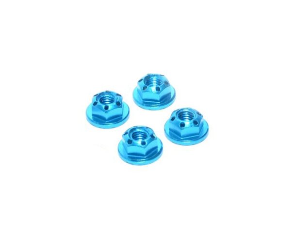 Team Raffee & Co Realistic Aluminum Serrated Wheel Locknut (4 pcs) Blue for Miscellaneous  All BRHY00419B