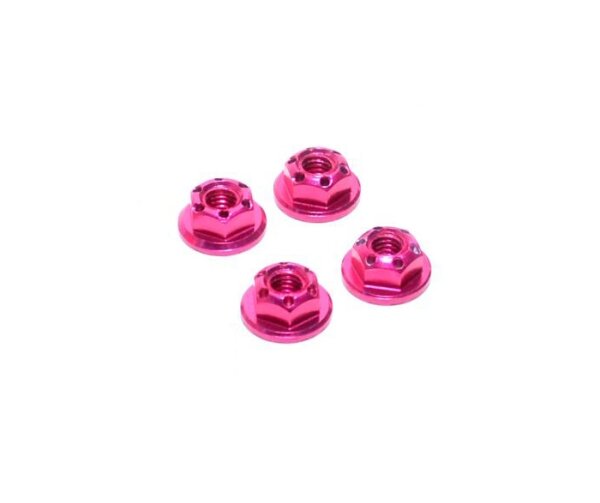 Team Raffee & Co Realistic Aluminum Serrated Wheel Locknut (4 pcs) Pink for Miscellaneous  All BRHY00419PK
