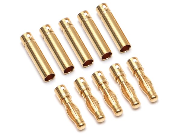 Team Raffee & Co 4mm Gold Banana Bullet Plug Male & Female (10pc) TRC/K5001