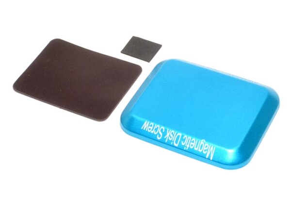 Team Raffee & Co Aluminum Screw Tray With Magnetic Pad For RC Car (108MM X88MM) Blue BRHY00315B