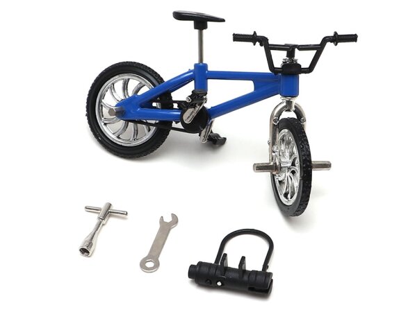 Team Raffee & Co Scale Accessories - BMX Bike w/ Lock & Wrench Style B 1Pc Blue BRSCAC231B