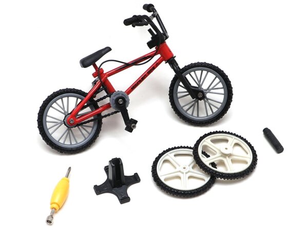 Team Raffee & Co Scale Accessories - BMX Bike w/ Lock & Wrench Style B 1Pc Red BRSCAC231R
