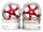 Team Raffee & Co 5-Spoke Wheel Set (4Pcs) Chrome + Red For 1/10 RC Car (6mm Offset) BRTR-2002.6