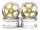 Team Raffee & Co 5-Spoke Wheel Set (4Pcs) Chrome + Gold For 1/10 RC Car (3mm Offset) BRTR-2003.3