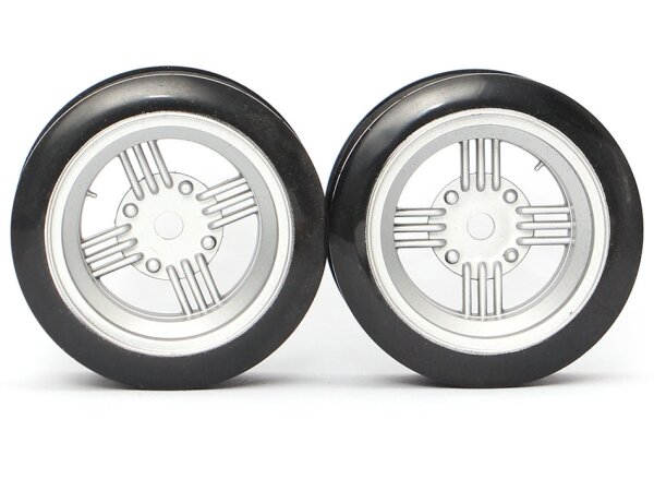 Team Raffee & Co Classic Fake Tire Wall Wheel Set (2Pcs) Silver For 1/10 RC Car (6mm Offset) BRTR-5033S.6