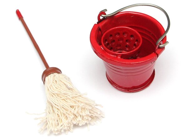 Team Raffee & Co Scale Accessories - Mop And Bucket BRSCAC216