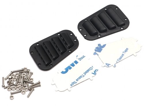 Team Raffee & Co Rubber Hood Vent TRX4 Land Rover (2) Black for Traxxas TRX-4 TRC/302453