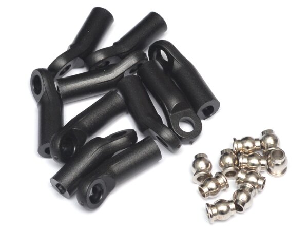 Team Raffee & Co M3 Nylon Rod Ends (Upwards) 23.5MM w/ Steel Pivot Ball (5.8x3x7.4mm) (10) BRQ90340