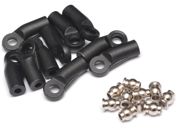 Team Raffee & Co M4 Nylon Rod Ends (Sideways) 19.5MM w/ Steel Pivot Ball (5.8x3x7.4mm) (10) BRQ90335