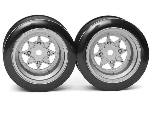 Team Raffee & Co Classic Fake Tire Wall Wheel Set (2Pcs) Silver For 1/10 RC Car (6mm Offset) BRTR-5035S.6