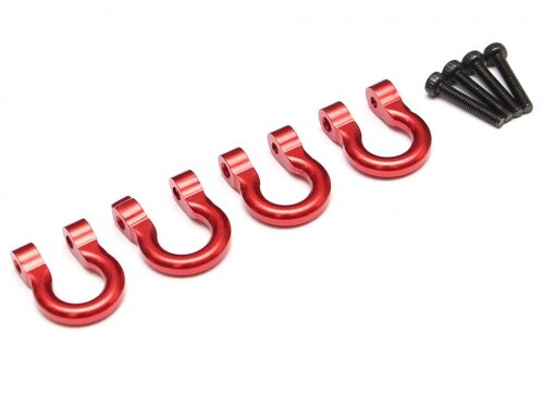 Team Raffee & Co Aluminum Towing Hook for RC Crawler (4) Red TRC/302309R