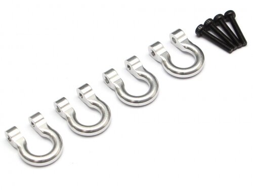 Team Raffee & Co Aluminum Towing Hook for RC Crawler (4) Silver TRC/302309S