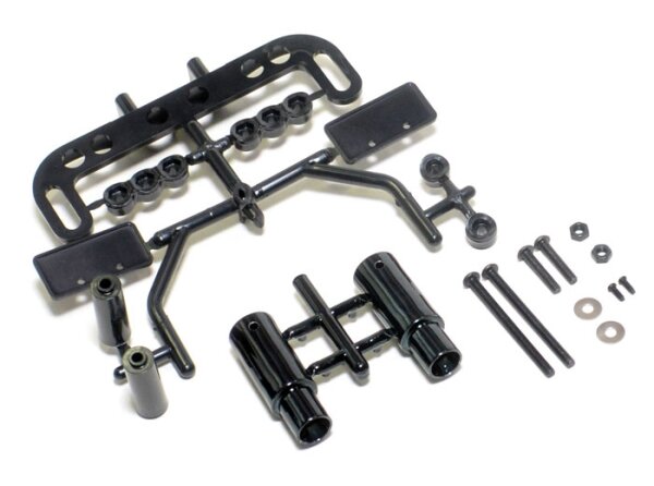 Team Raffee & Co Realistic RC Exhaust Tune Pipe W/Accessories Black for Miscellaneous  All BRHY00407BK