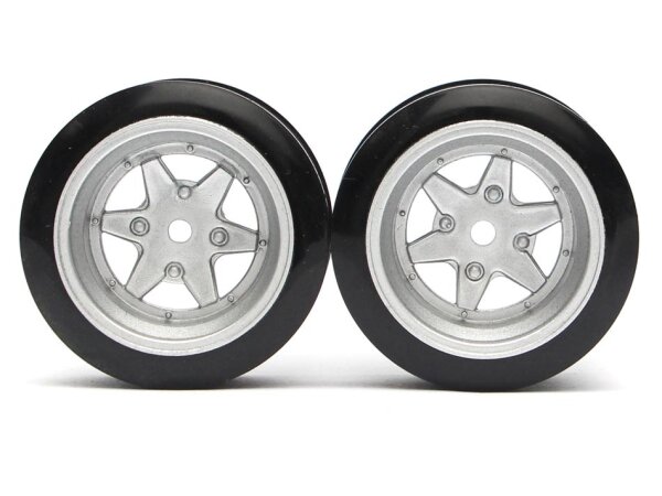 Team Raffee & Co Classic Fake Tire Wall Wheel Set (2Pcs) Silver For 1/10 RC Car (6mm Offset) BRTR-5034S.6