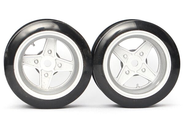 Team Raffee & Co Classic Fake Tire Wall Wheel Set (2Pcs) Silver For 1/10 RC Car (6mm Offset) BRTR-5038S.6