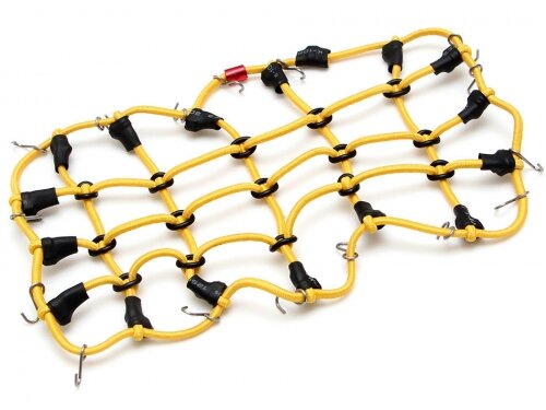 Team Raffee & Co Scale Accessories Elastic Luggage Net with Hooks 20x12cm for RC Crawler & Truck Yellow TRC/302308LY