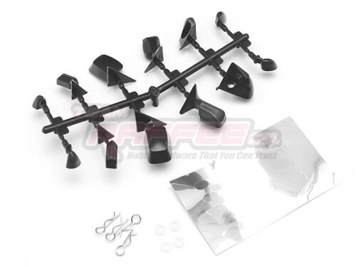 Team Raffee & Co 1/10 Scale Accessories Side Mirrors 6 Different Versions (Black) TRC/302608