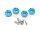 Team Raffee & Co 12mm Wheel Hex. Hub with Locker / (4) Blue for Tamiya TT-02 TRC/TT02-030B