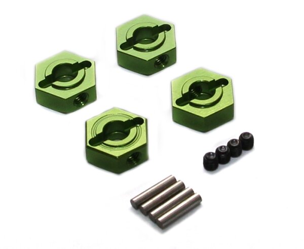 Team Raffee & Co Aluminum Hex Adapter Set Green for Axial SCX10 TRC/SCX42G