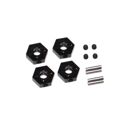 Team Raffee & Co Aluminum Hex Adapter Set Black for Axial SCX10 TRC/SCX42BK