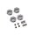 Team Raffee & Co Aluminum Hex Adapter Set Gun Metal for Axial SCX10 TRC/SCX42GM