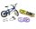 Team Raffee & Co RC Scale Accessories - Mini Bicycle & Skateboard & U Lock & Tools Set Blue BRSCAC054B